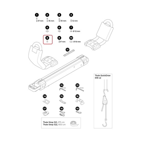 Thule rundmutter 898 für - rundmutter,