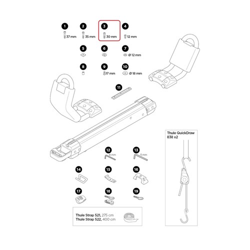 Thule m6x30 socket head - socket,